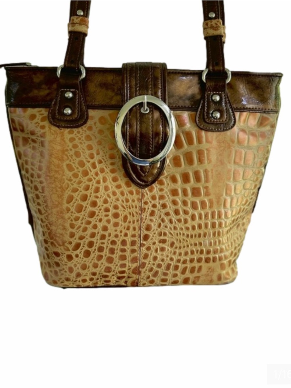 M.C. Marc Chantal MC Faux Crocodile/Gator Leather Shoulder Bag/Purse